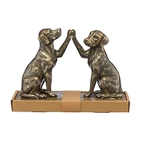 Bronzed Dog Bookends, Set of 2