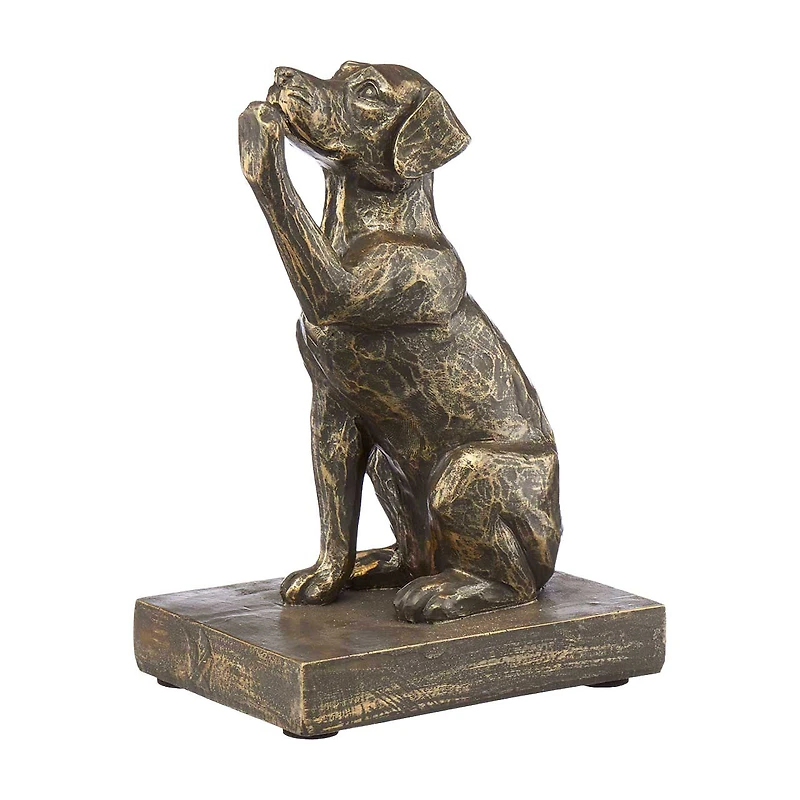 Bronzed Dog Bookends, Set of 2