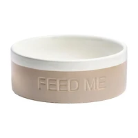 “Feed Me” Ceramic Dog Bowl, 3.5 cp