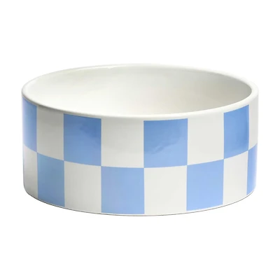 Checkered Ceramic Dog Bowl, 5 cp
