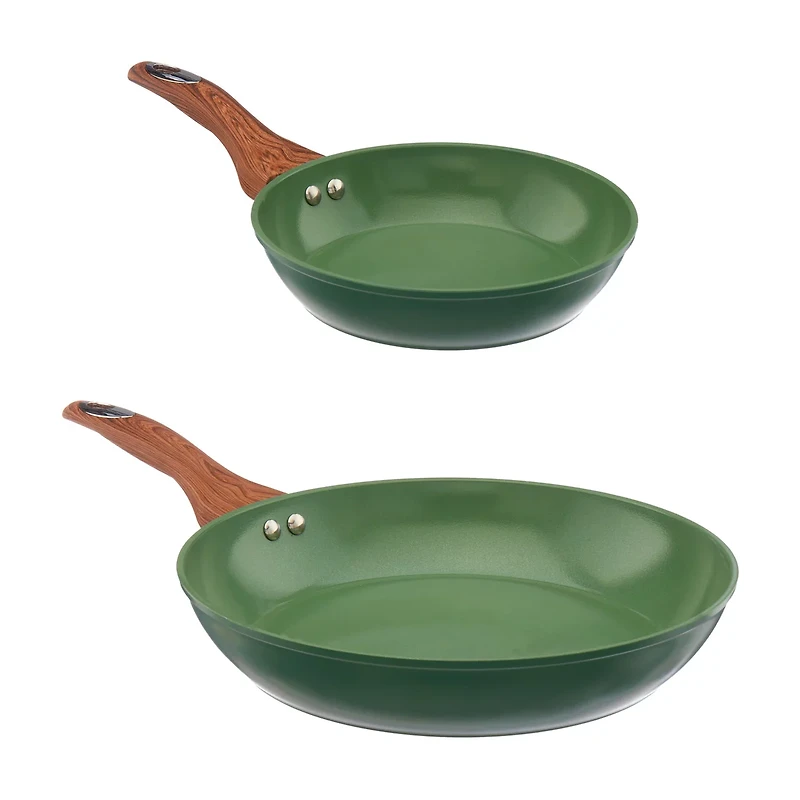 Phantom Chef Ceramic Aluminum Frying Pan Combo, 8 in & 11 in