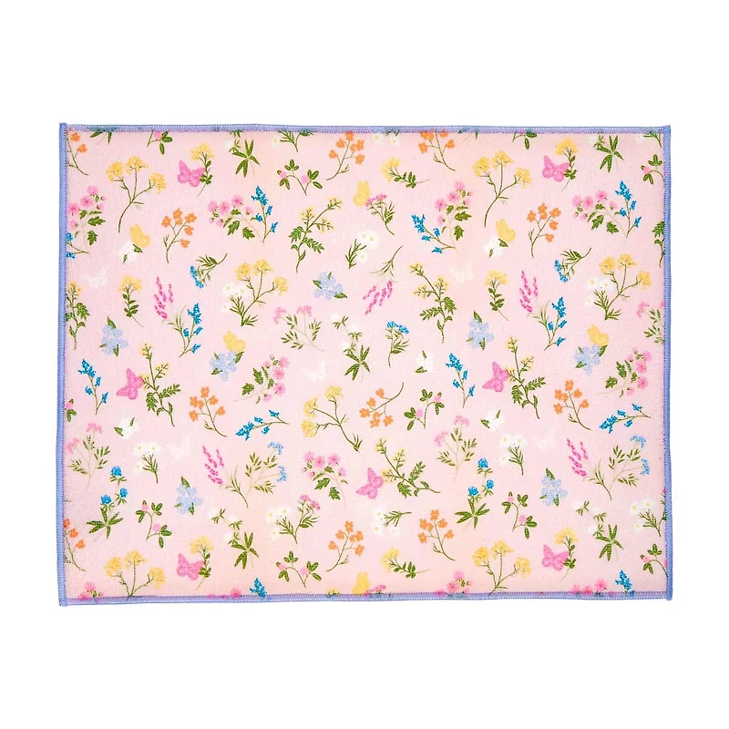 Dolly Parton Pink Floral Drying Mat, 15x20 in