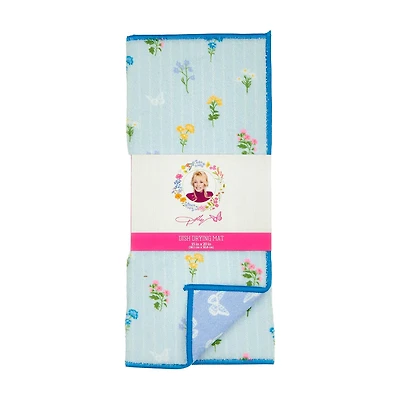 Dolly Parton Blue Floral Drying Mat, 15x20 in