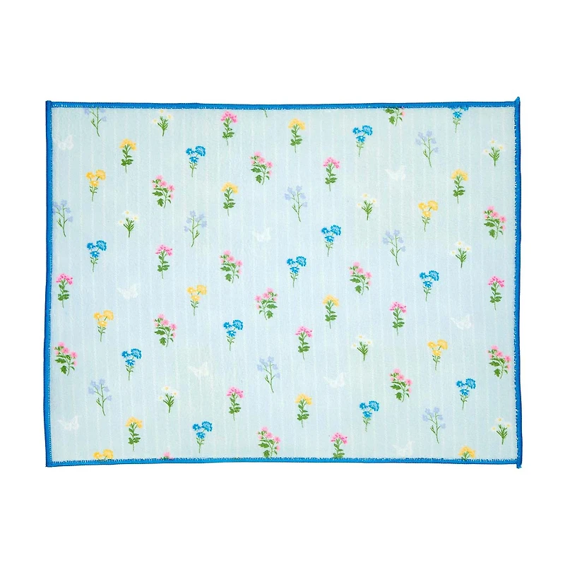 Dolly Parton Blue Floral Drying Mat, 15x20 in