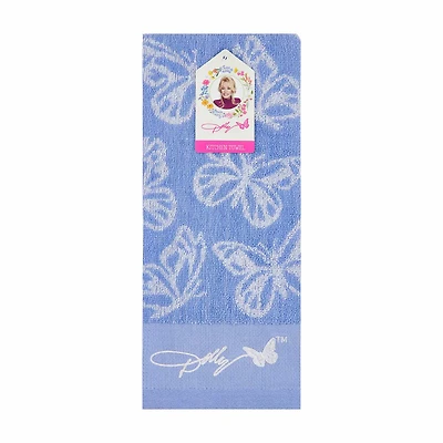 Dolly Parton Blue Butterflies Kitchen Towel