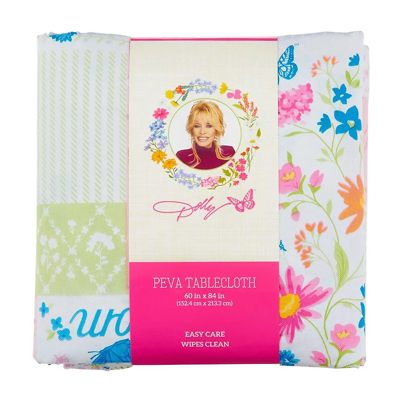 Dolly Parton Spring PEVA Tablecloth, 60 in x 84 in, Assorted