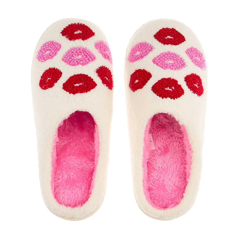 Rhinestone Lips Slippers, Small