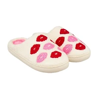 Rhinestone Lips Slippers, Large