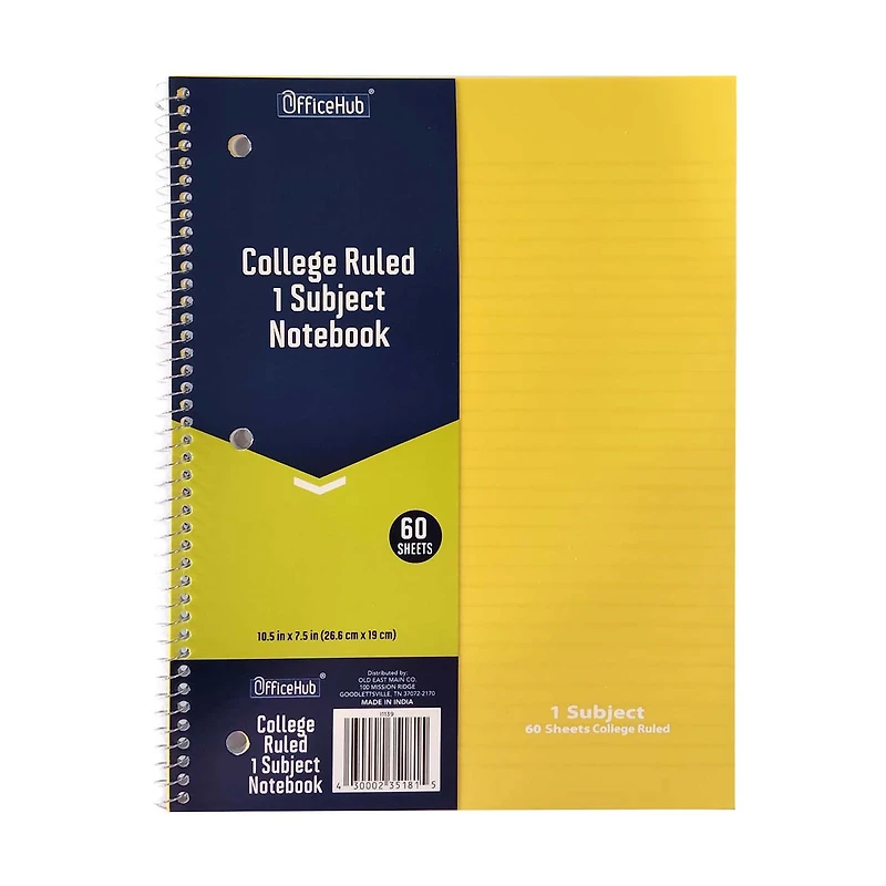 Office Hub 1 Subject Poly Notebook, 60 Sheets