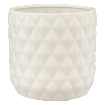 Ceramic Diagonal Outdoor Planter, Medium