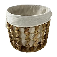 Water Hyacinth Basket with Cloth Lining, Small