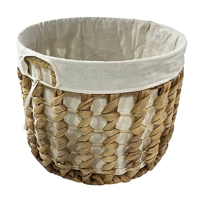 Water Hyacinth Basket with Cloth Lining, Large
