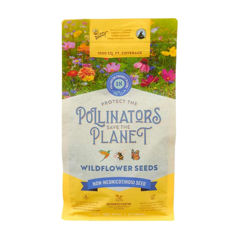 Buzzy Garden Pollinator Wildflower Seed Mix, 1 lb
