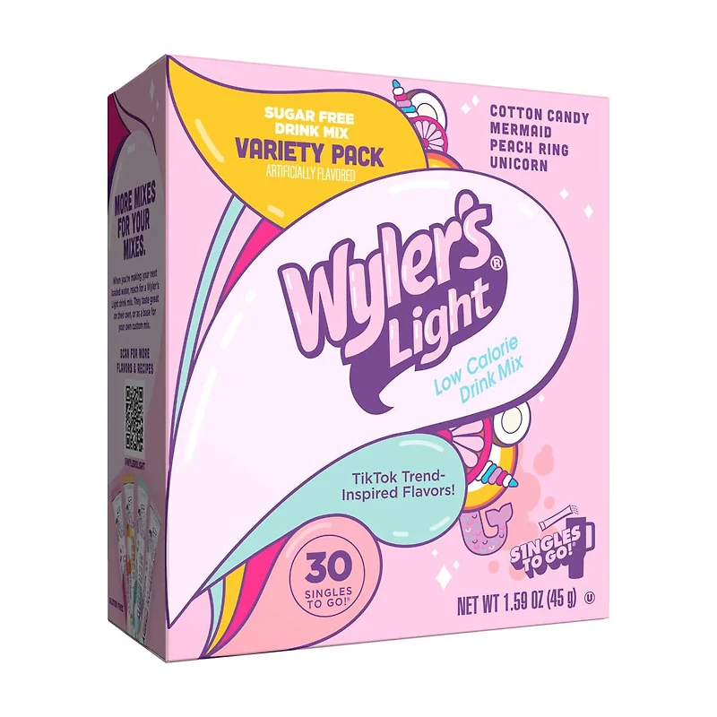 Wyler's Light Drink Sticks, Fun Flavors, 30 ct