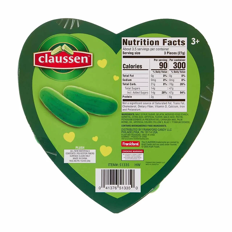 Claussen Plush Pickle & Gummy Candies, 3.17 oz