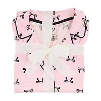 Valentine's Day Women's Pajama Set, Bows, XL