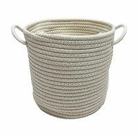 Cotton Rope Basket with Handles, White, Small