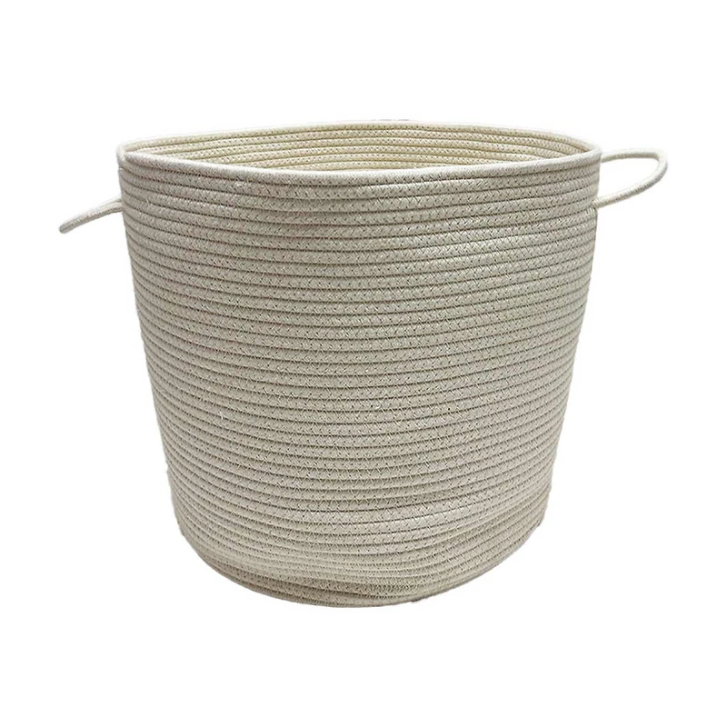 Cotton Rope Basket with Handles, White, Extra Large