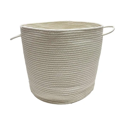Cotton Rope Basket with Handles, White, Extra Large