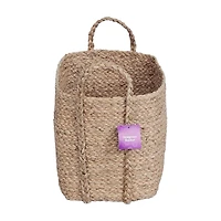 Woven Seagrass Storage Basket with Handles, Medium