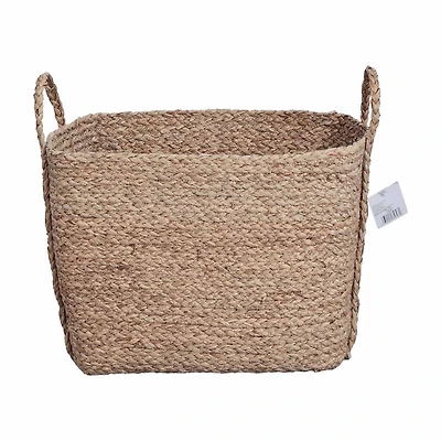 Woven Seagrass Storage Basket with Handles, Large
