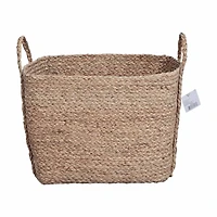 Woven Seagrass Storage Basket with Handles, Large