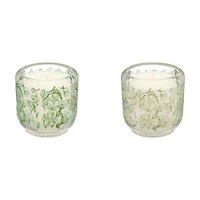 Glass Printed Candle, 6 oz, 2 Assorted Designs