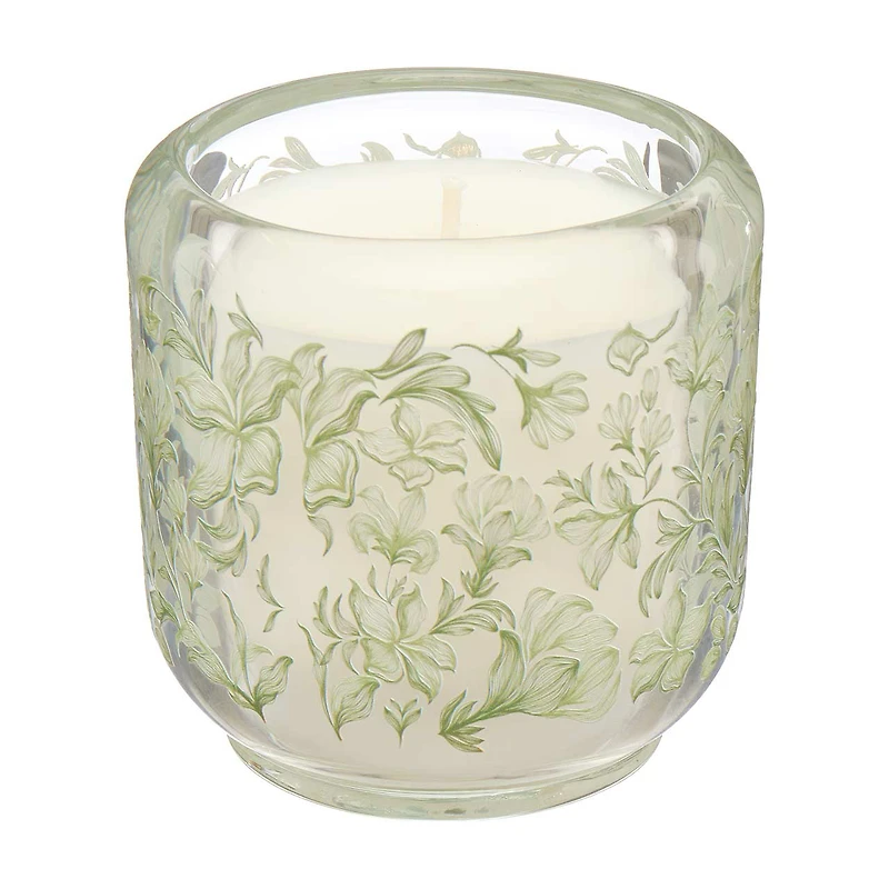 Glass Printed Candle, 6 oz, 2 Assorted Designs
