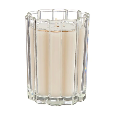 Glass Ribbed Candle, Mandarin, 8 oz