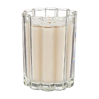 Glass Ribbed Candle, Mandarin, 8 oz
