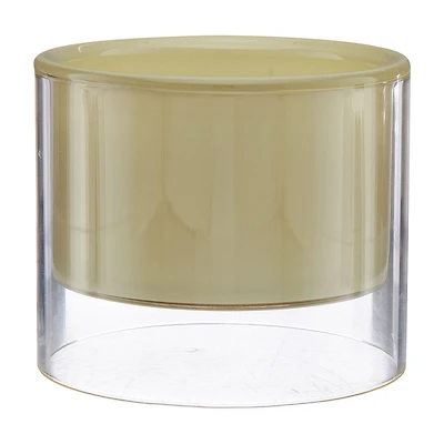 Double Glass Candle, Bamboo, 10 oz
