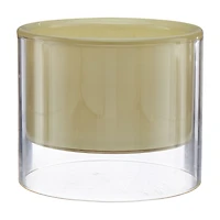 Double Glass Candle, Bamboo, 10 oz