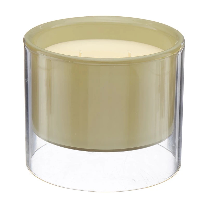 Double Glass Candle, Bamboo, 10 oz