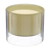 Double Glass Candle, Bamboo, 10 oz
