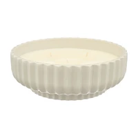 Ceramic Ribbed Dish Candle, 34 oz