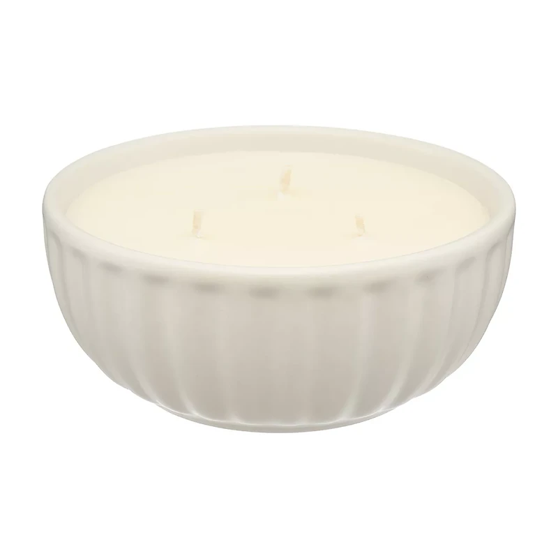 Ceramic Ribbed Candle, Citrus Berry Blossom, 15 oz