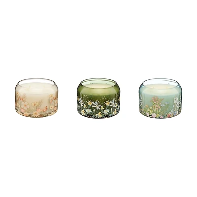 Glass Pattern Candle, 12 oz, 3 Assorted Scents