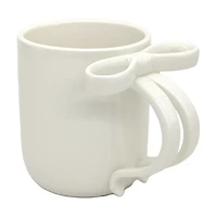Bow Handle Ceramic Mug, White, 16 oz