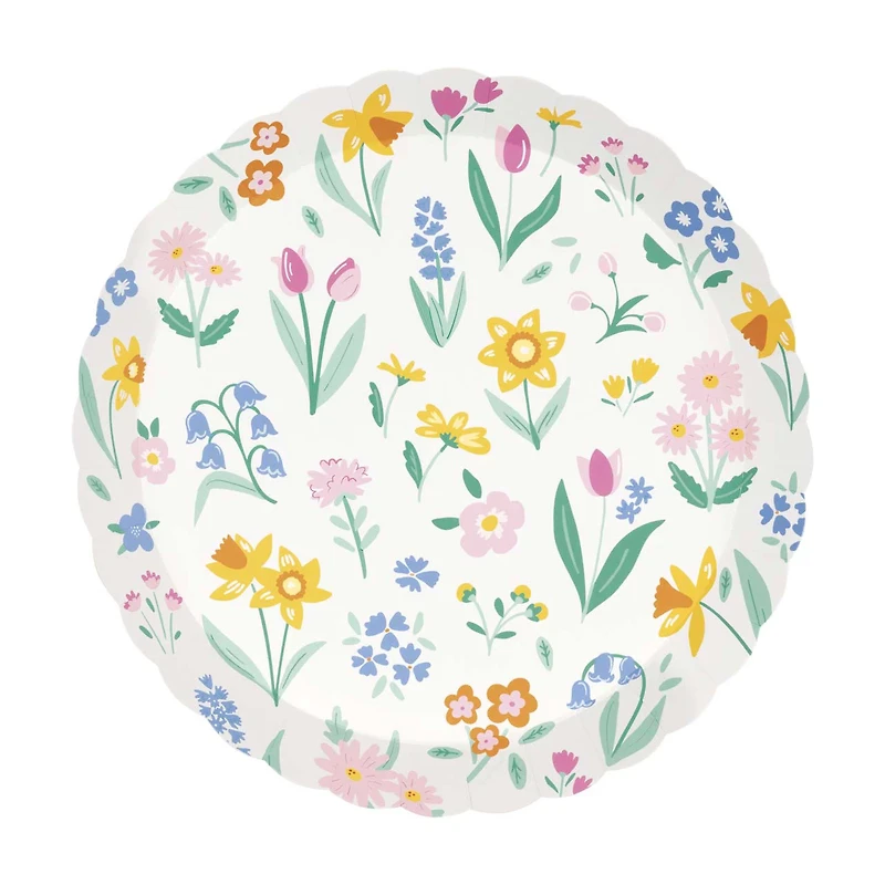 Floral Plate, 8 in, 8 ct