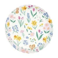 Floral Plate, 8 in, 8 ct