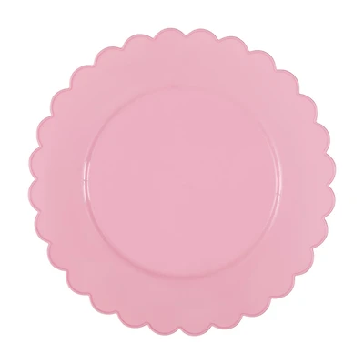 Pink Plastic Plate, 8 ct