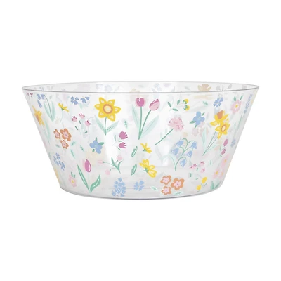 Floral Plastic Bowl, 10 in