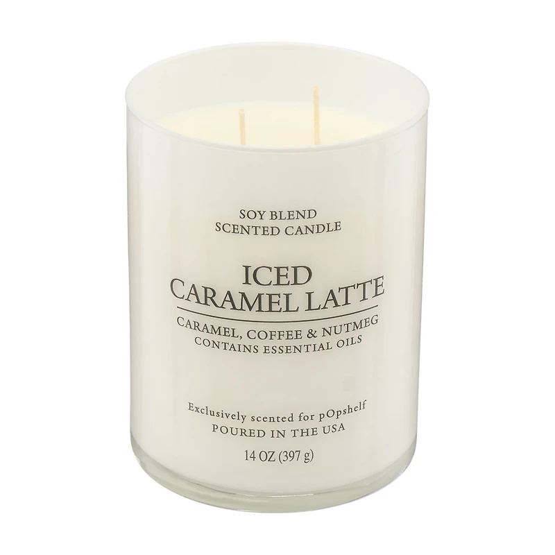 Scented Soy Candle, Iced Caramel Latte, 14 oz
