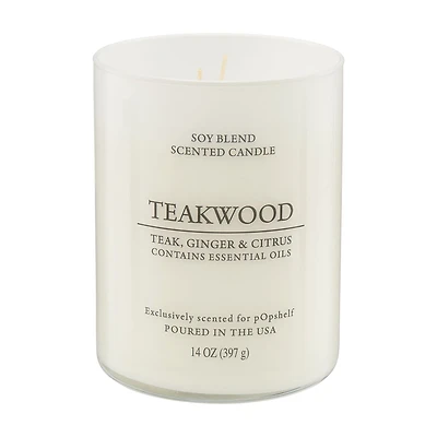 Scented Soy Candle, Teakwood, 14 oz