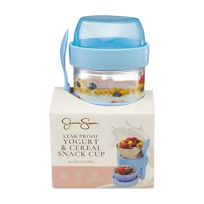 Jessica Simpson Leak Proof Glass Yogurt Container, 12 oz