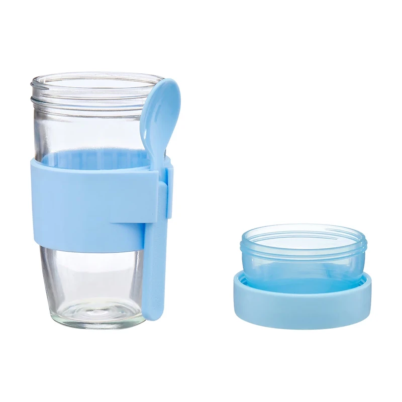 Jessica Simpson Leak Proof Glass Yogurt Container, 12 oz