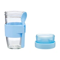 Jessica Simpson Leak Proof Glass Yogurt Container, 12 oz