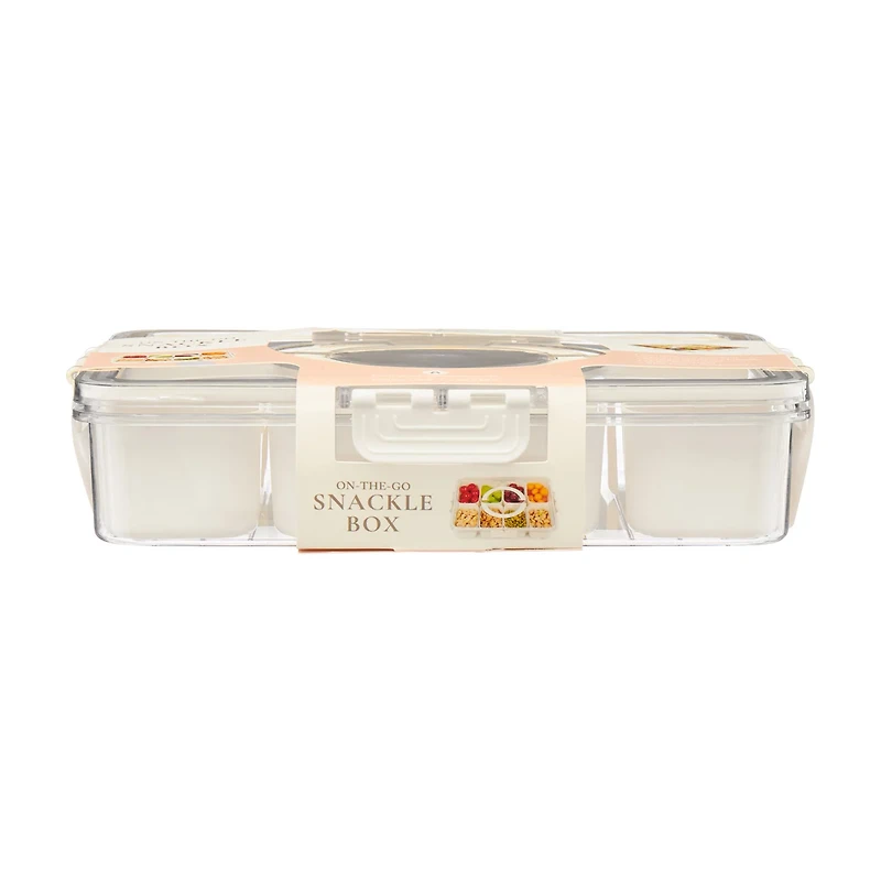 Jessica Simpson On-the-Go 8-Compartment Cream Snackle Box Food Storage Container