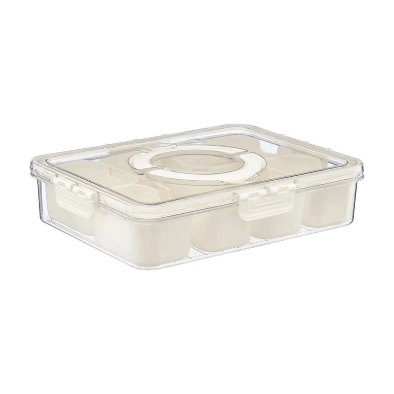Jessica Simpson On-the-Go 8-Compartment Cream Snackle Box Food Storage Container