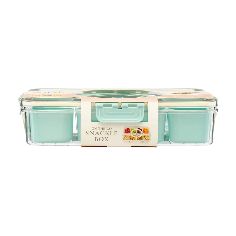 Jessica Simpson On-the-Go 8-Compartment Mint Green Snackle Box Food Storage Cont